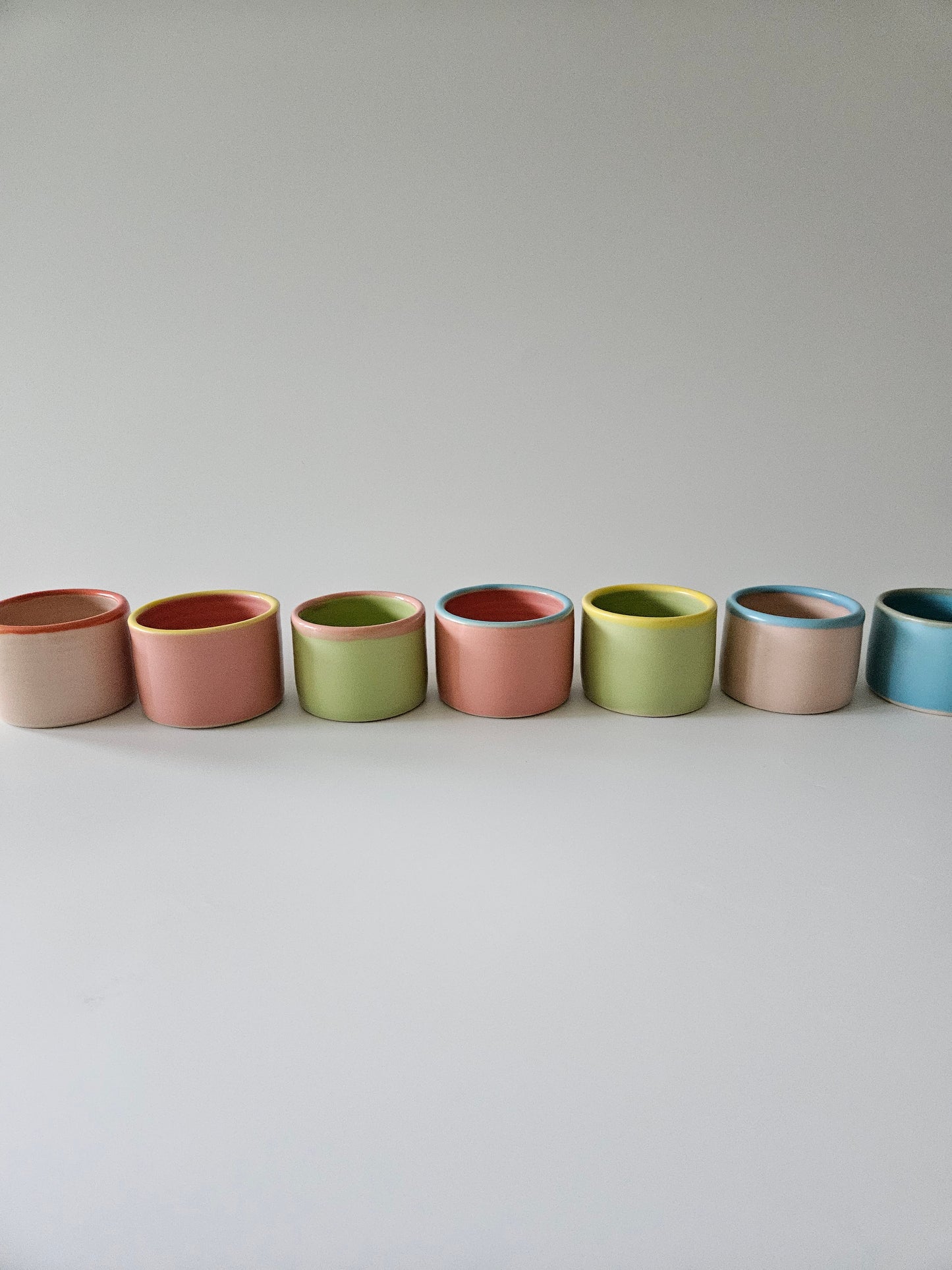 Double Shot Glass with Colorful Rim