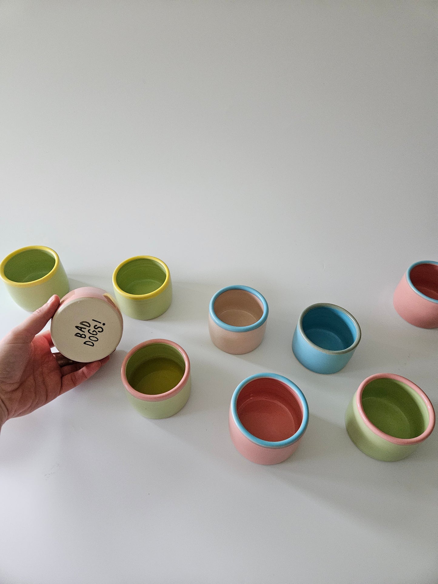 Double Shot Glass with Colorful Rim