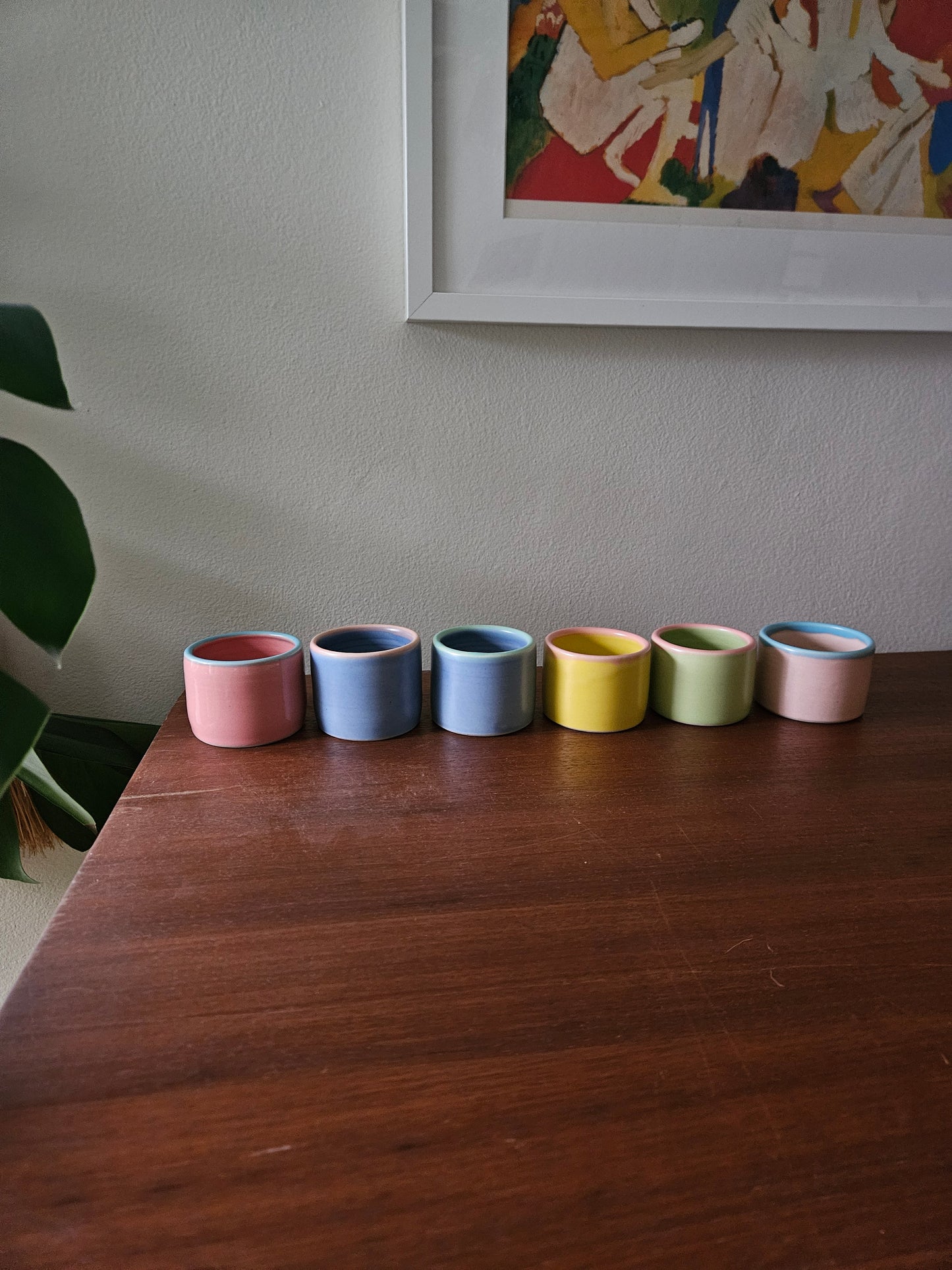 Double Shot Glass with Colorful Rim