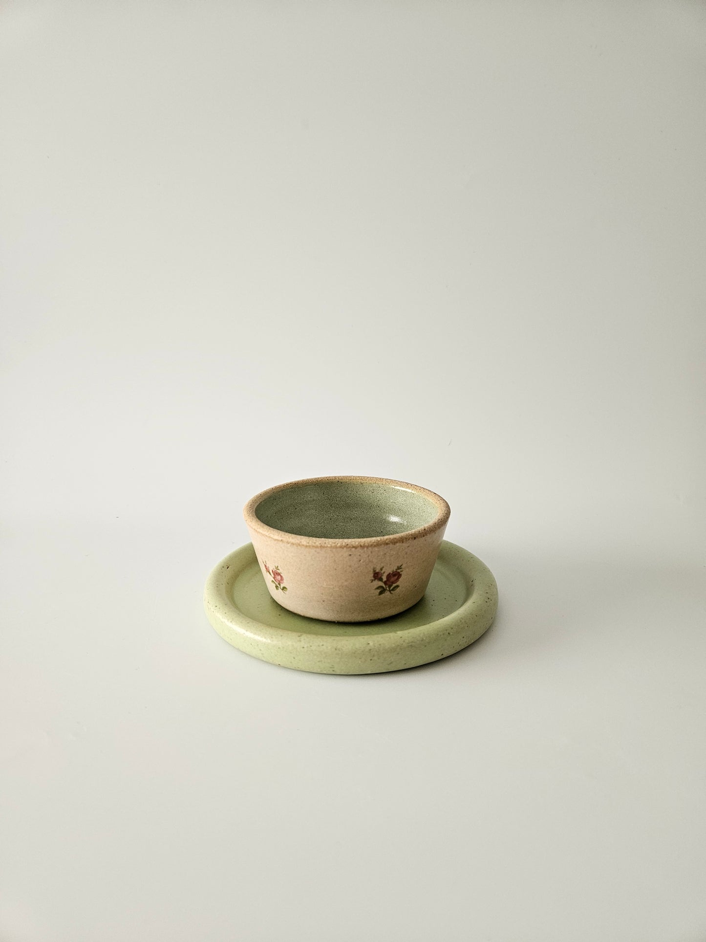 Small Dish with Vintage Floral Decals