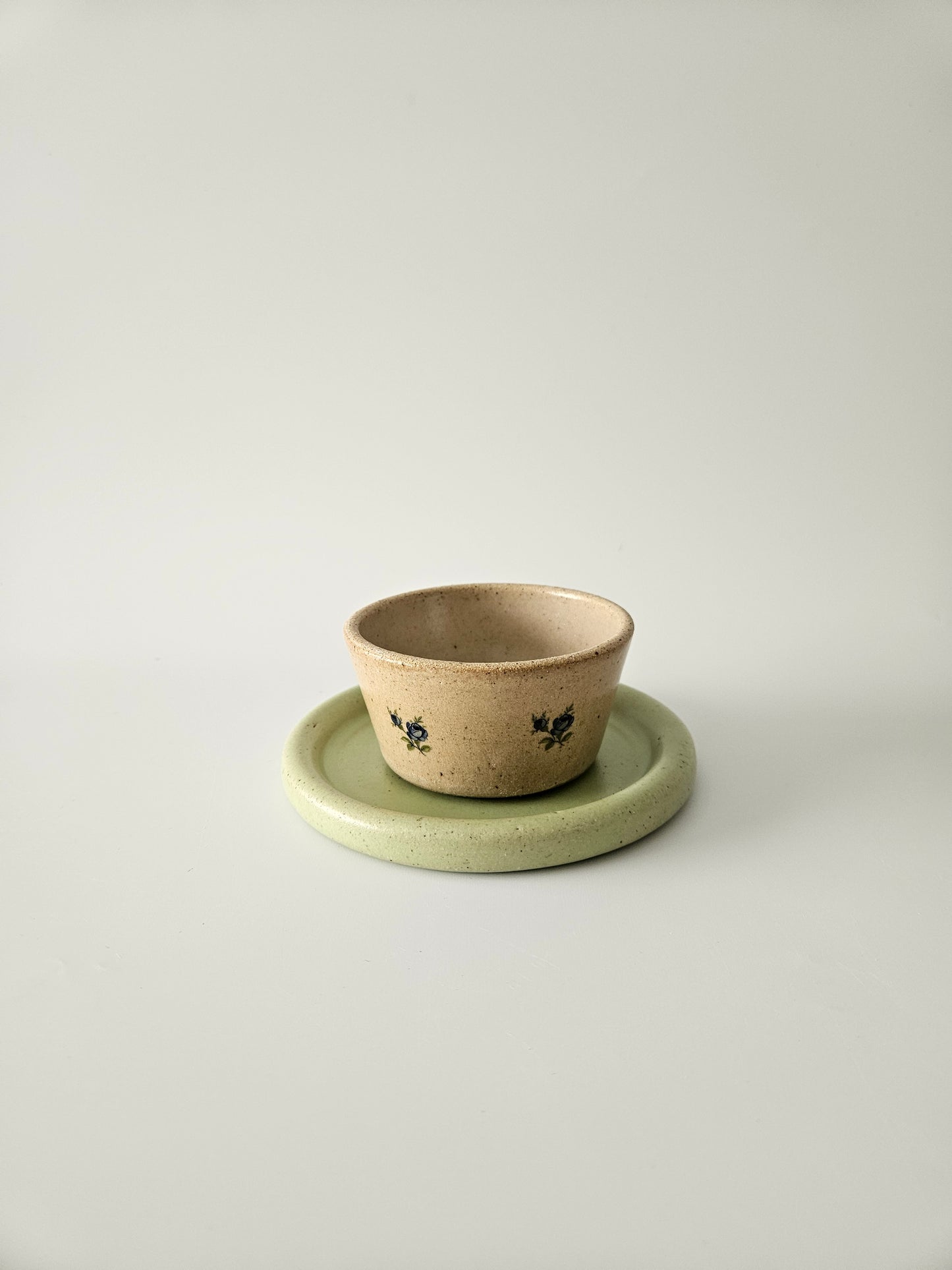 Small Dish with Vintage Floral Decals