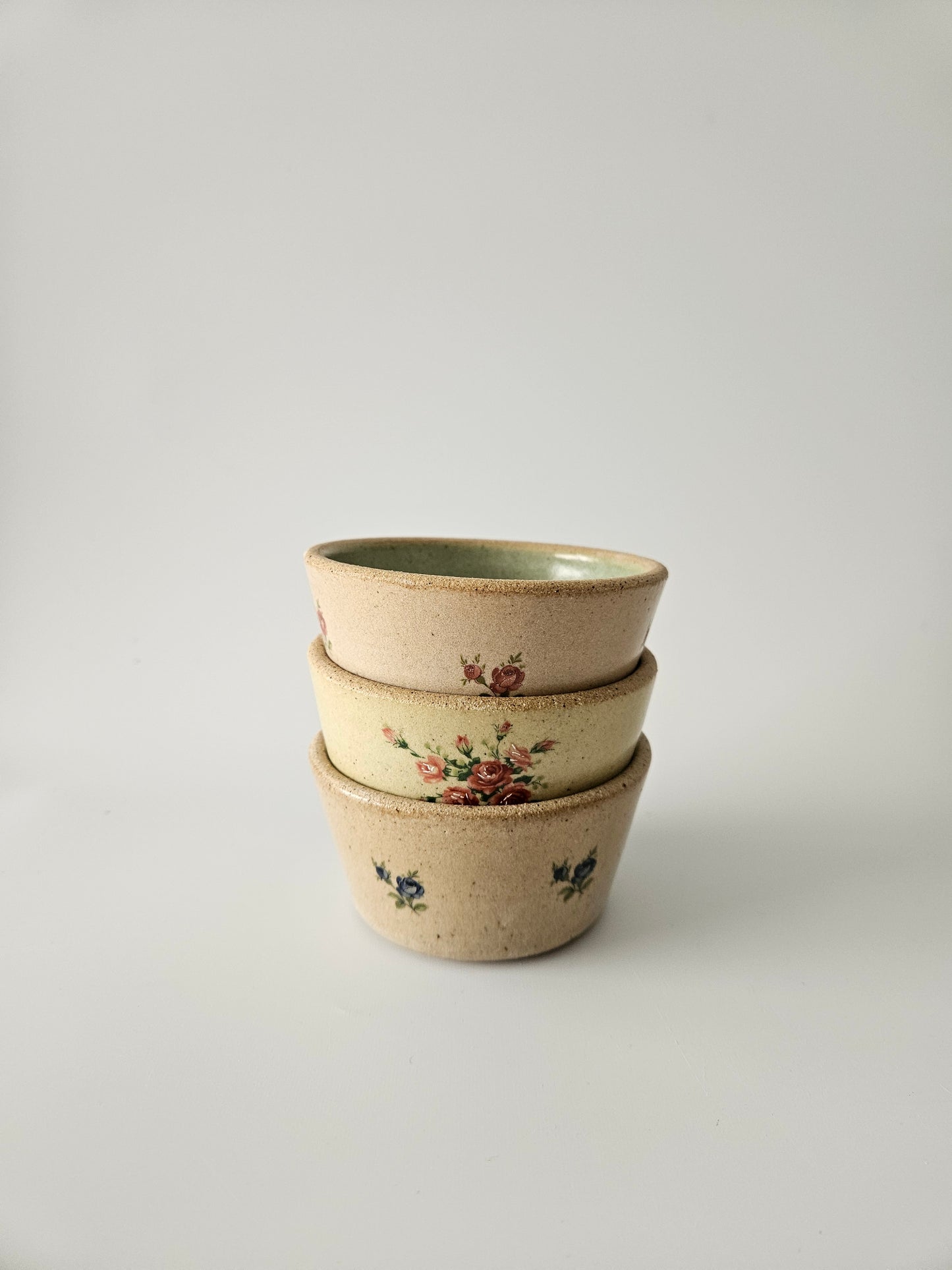 Small Dish with Vintage Floral Decals