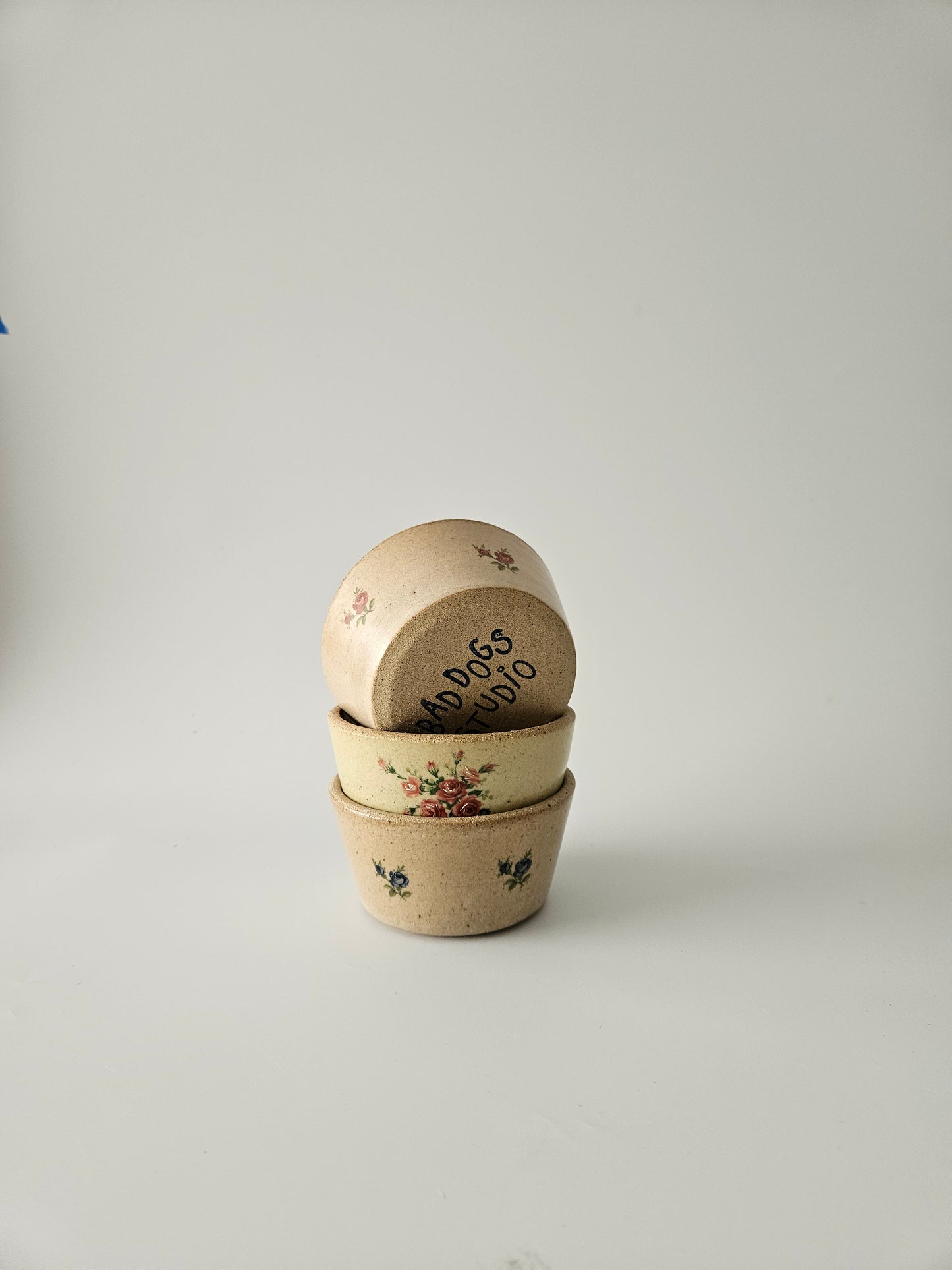 Small Dish with Vintage Floral Decals
