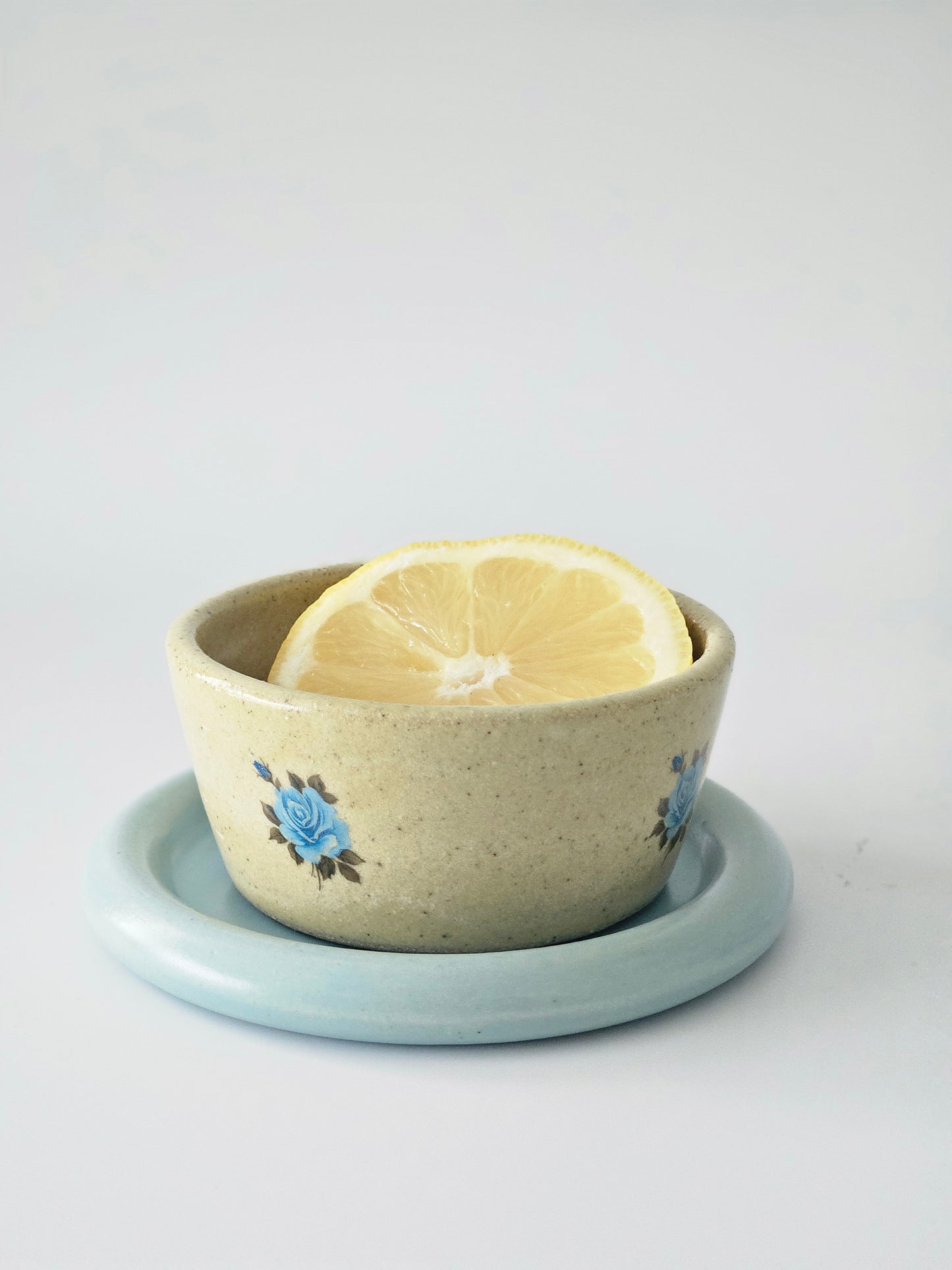 Small Dish with Vintage Floral Decals