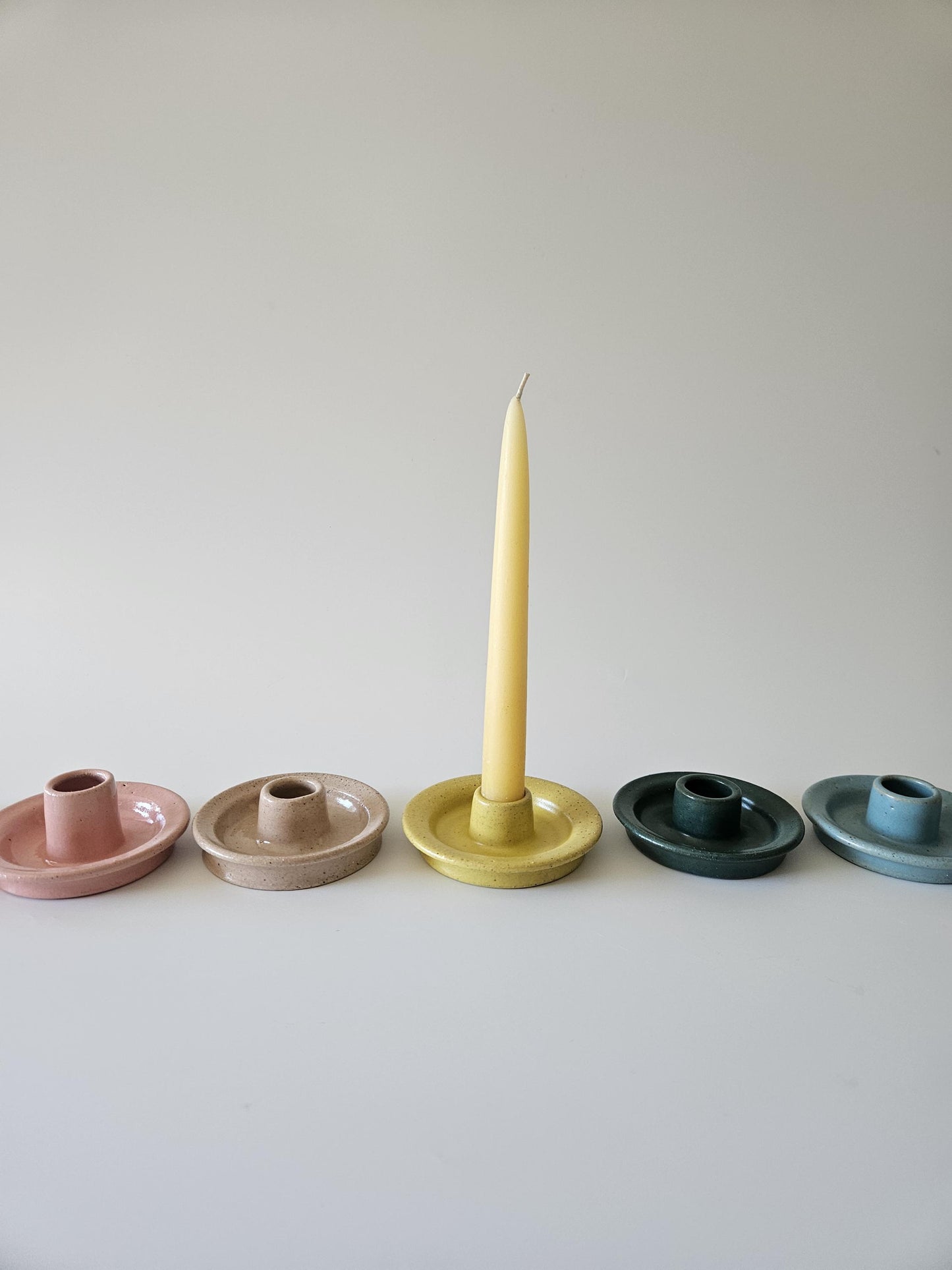 Taper Candle Holder (Ready to Ship) • Handmade Colorful Ceramic • Earthy Rustic Speckled Candlestick