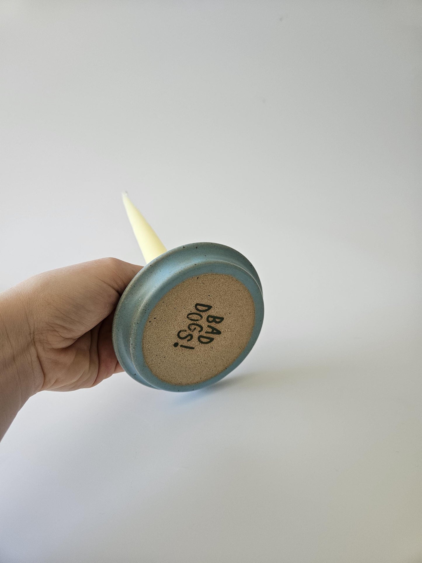 Handmade Ceramic Taper Candle Holder: Earthy Speckled Candlestick