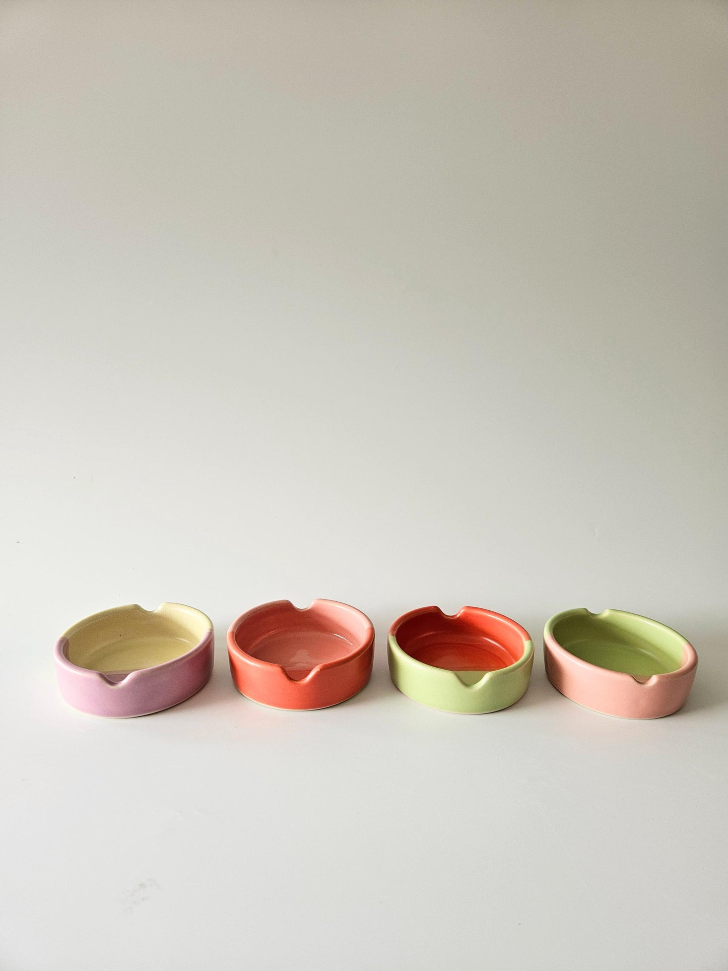 Half & Half Ashtray (Ready to Ship) • Color Block Ashtray • Handmade Colorful Ceramic • Pottery • Vintage Retro