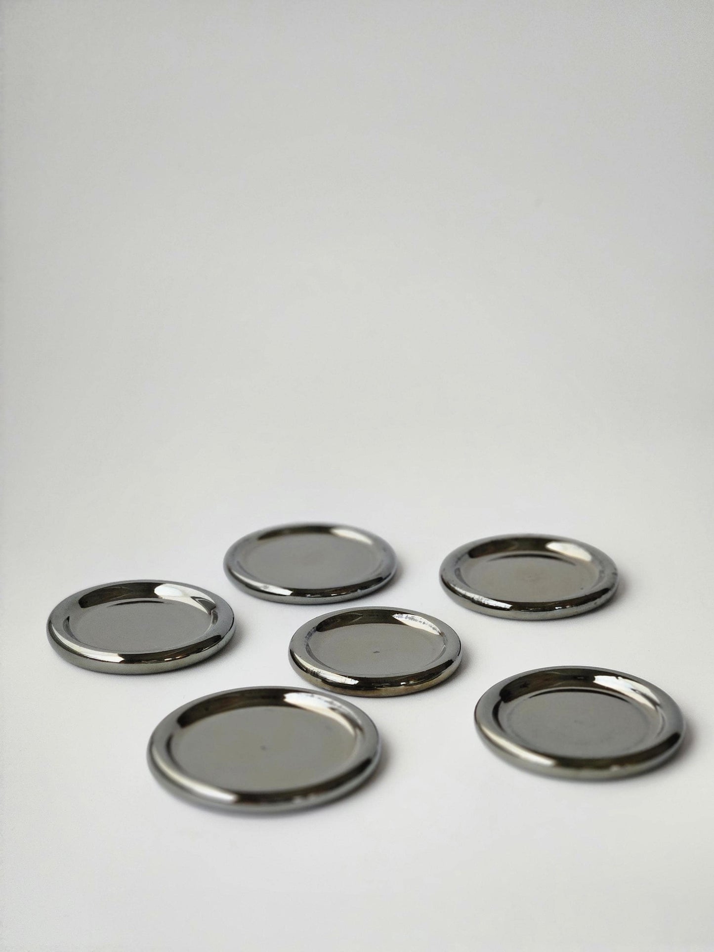 Chrome Ring Dish (Made to Order) • Handmade Wheel Thrown Ceramic • Silver Jewelry Tray