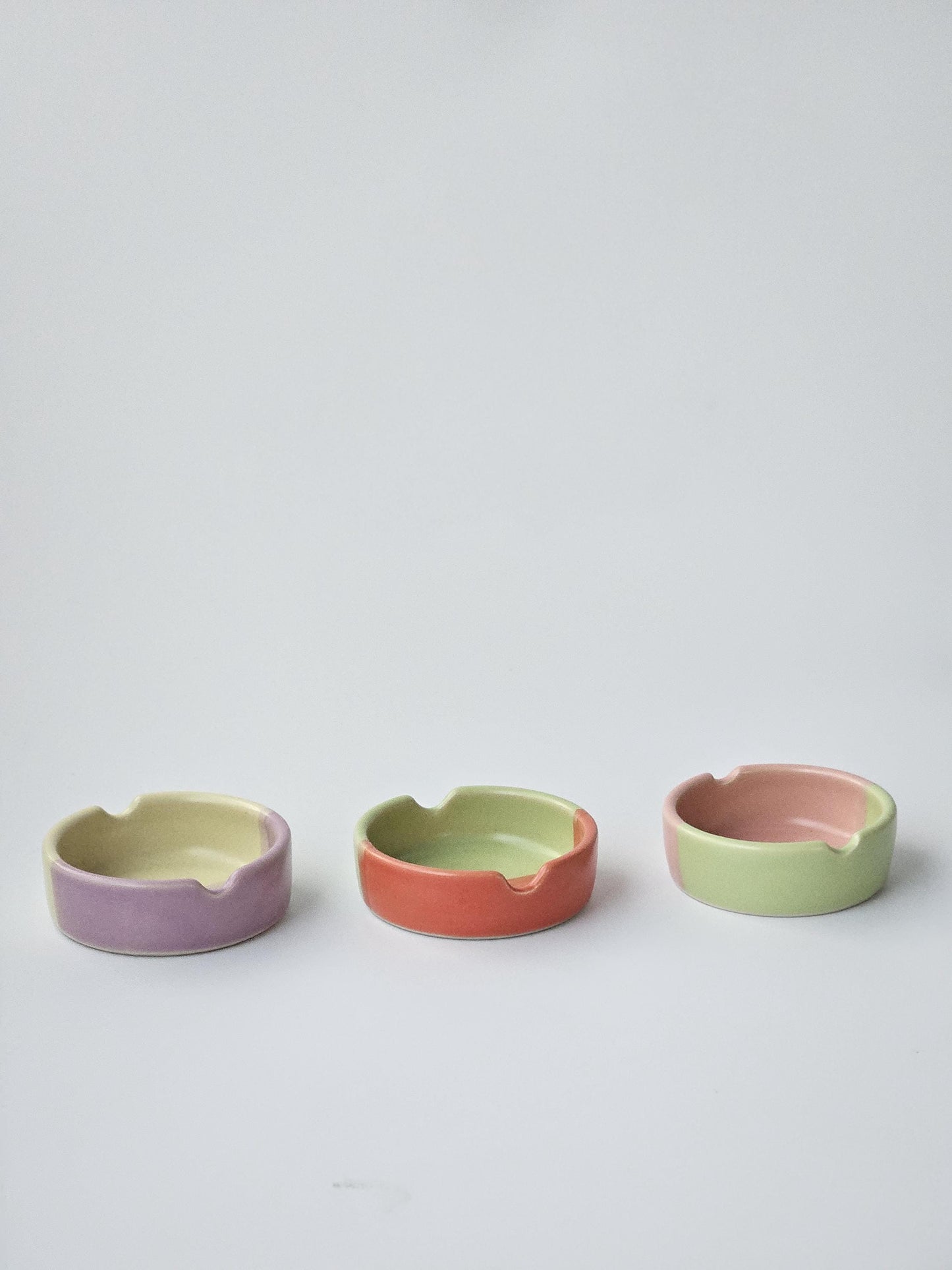 Half & Half Ashtray (Ready to Ship) • Color Block Ashtray • Handmade Colorful Ceramic • Pottery • Vintage Retro