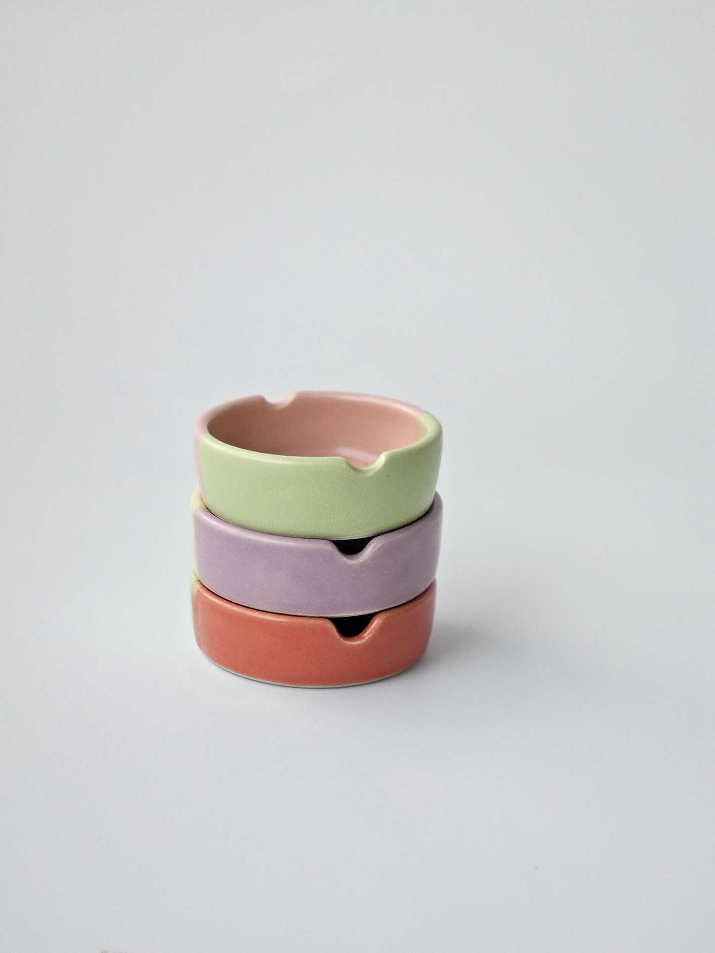 Half & Half Ashtray (Ready to Ship) • Color Block Ashtray • Handmade Colorful Ceramic • Pottery • Vintage Retro