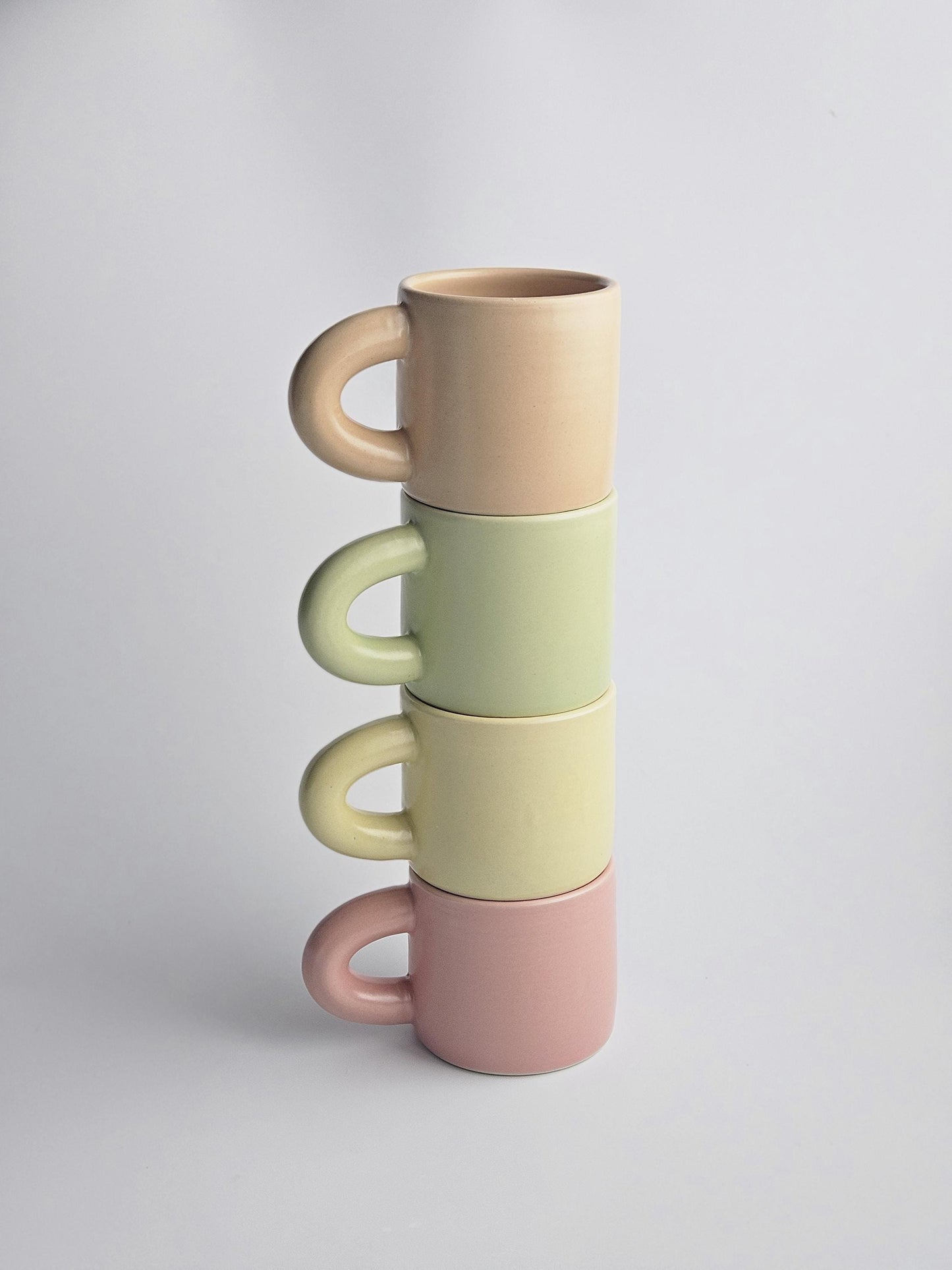 Middle Mug • Handmade Colorful Ceramic • Wheel Thrown Pottery • Chunky Mug