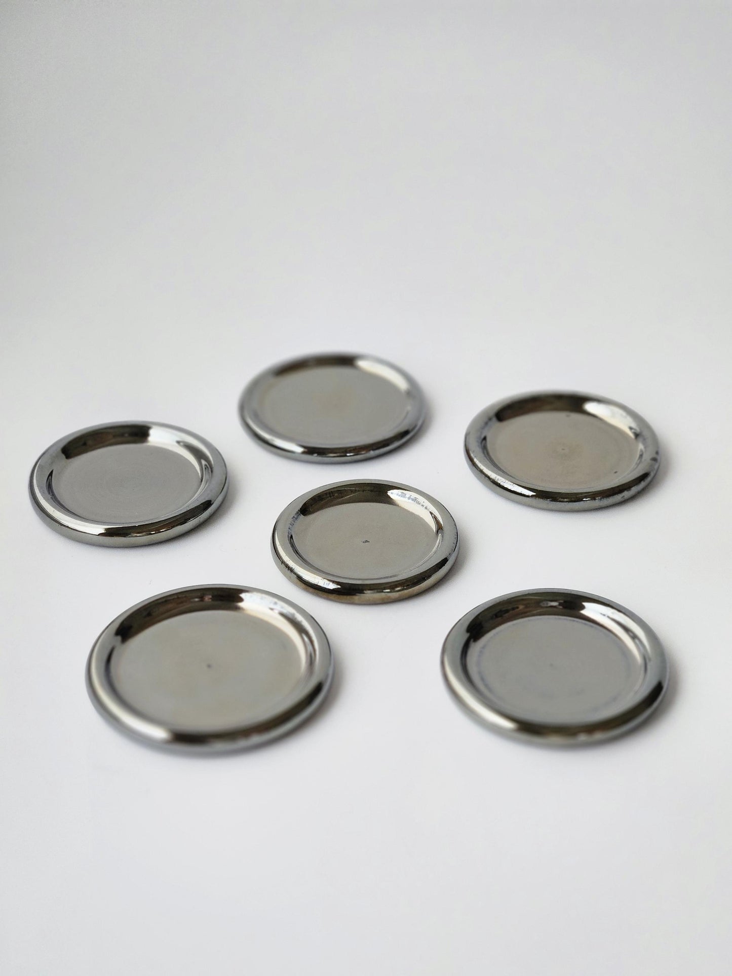 Chrome Ring Dish (Made to Order) • Handmade Wheel Thrown Ceramic • Silver Jewelry Tray