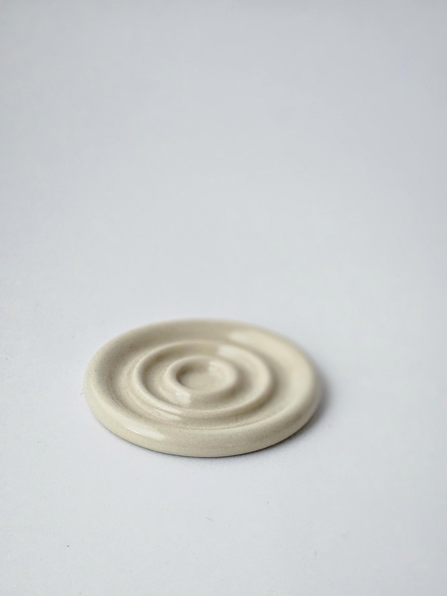 Spiral Soap Dish (Ready to Ship) • Handmade Pottery • Concentric Circle Coaster • Jewelry Dish