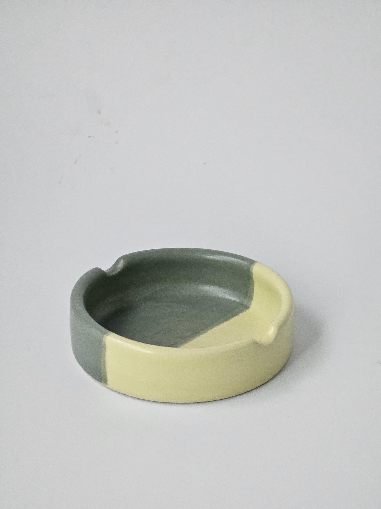 Half & Half Ashtray (Ready to Ship) • Color Block Ashtray • Handmade Colorful Ceramic • Pottery • Vintage Retro