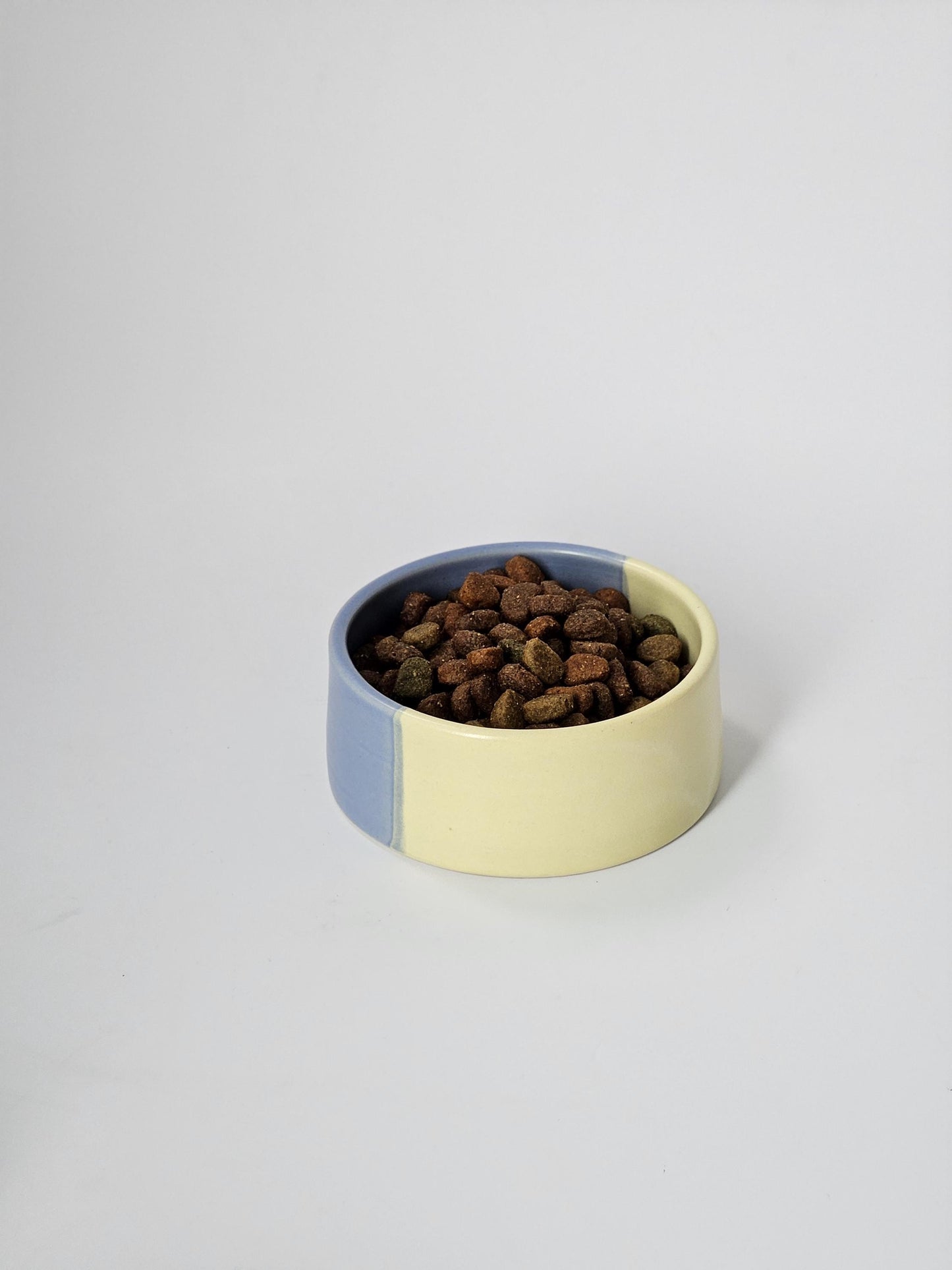 Half and Half Pet Dish (Made to Order) • Handmade Colorful Ceramic • Dog Bowl • Two-Toned Color Block Cat Dish