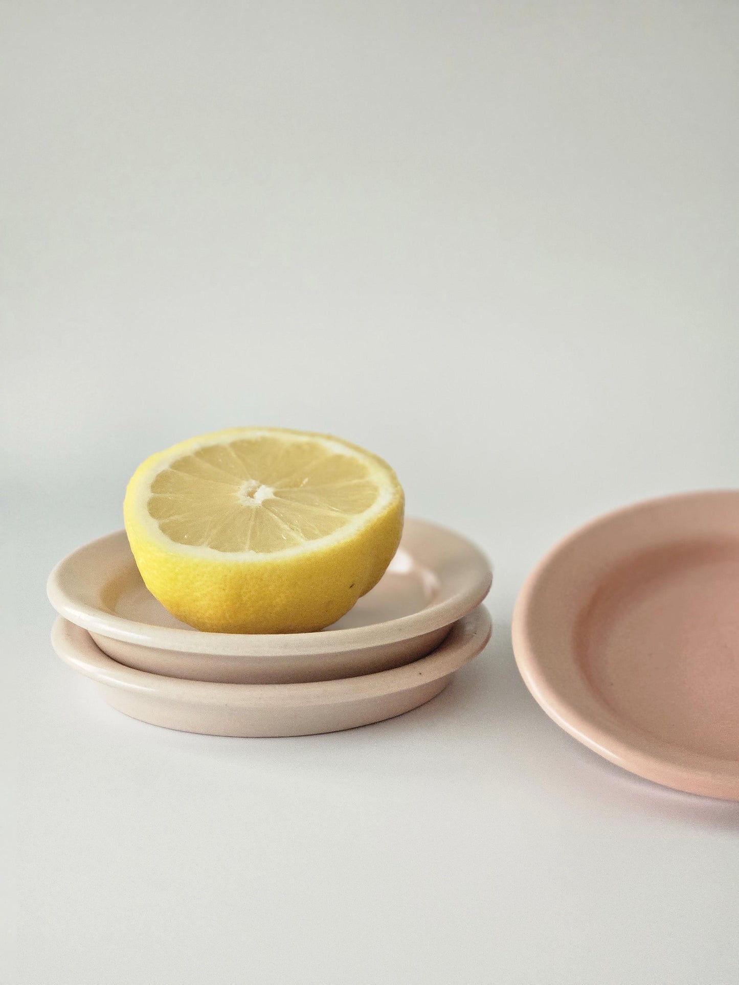 Handmade Ceramic Coaster: Pink Peach Pottery Ring Dish