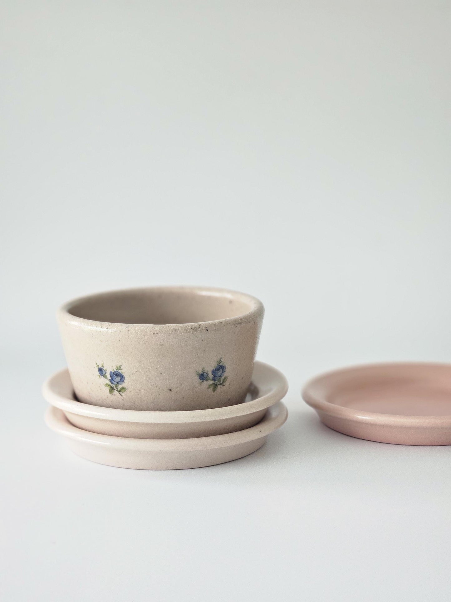 Rimmed Coaster (Ready to Ship) • Handmade Wheel Thrown Ceramic • Pink Peach Colorful Pottery • Stacking Dish Jewelry Ring Plate