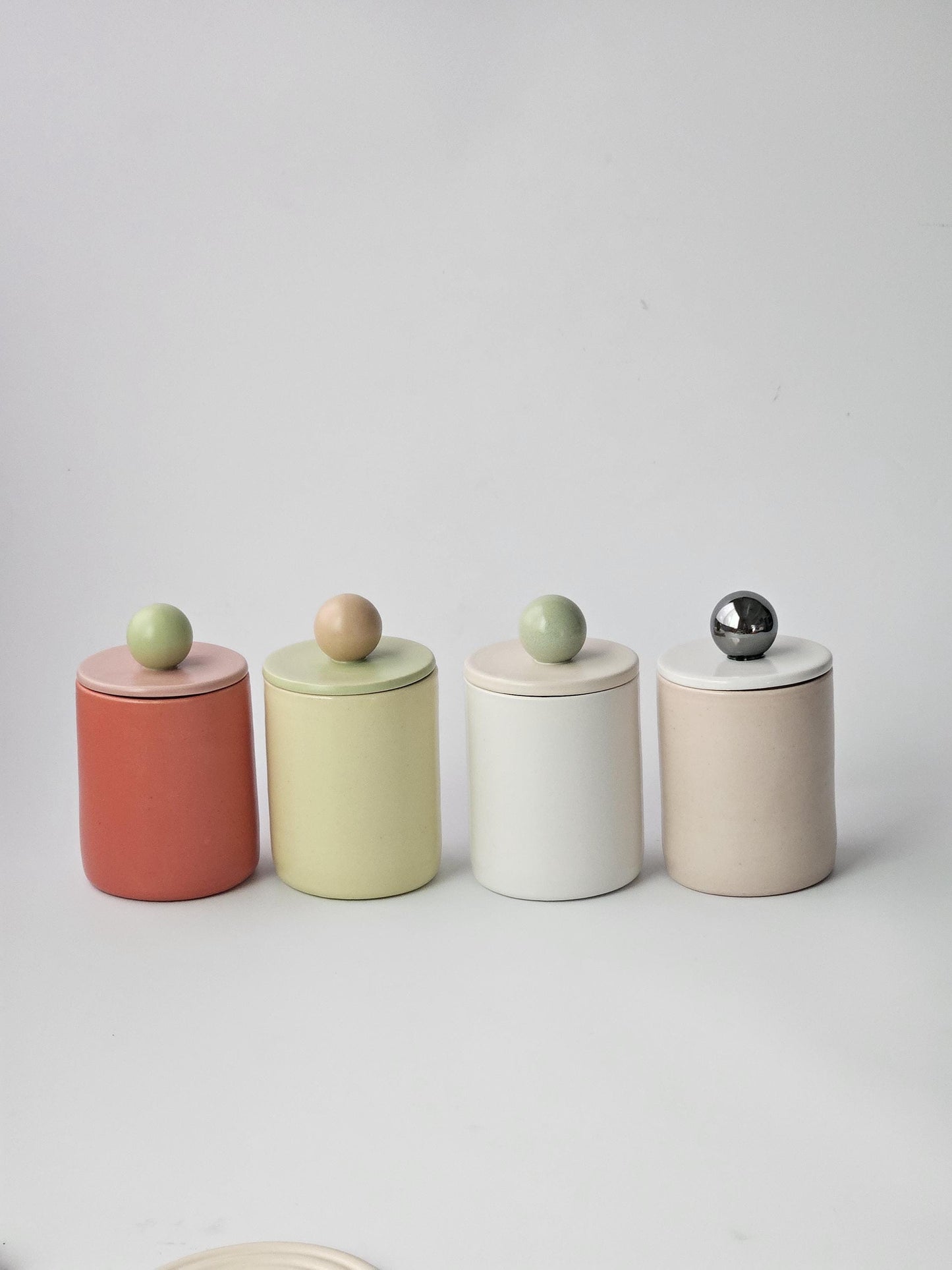 Candy Jar (Ready to Ship) • Tricolor Handmade Colorful Ceramic • Color Block • Wheel Thrown Pottery • Home Decor