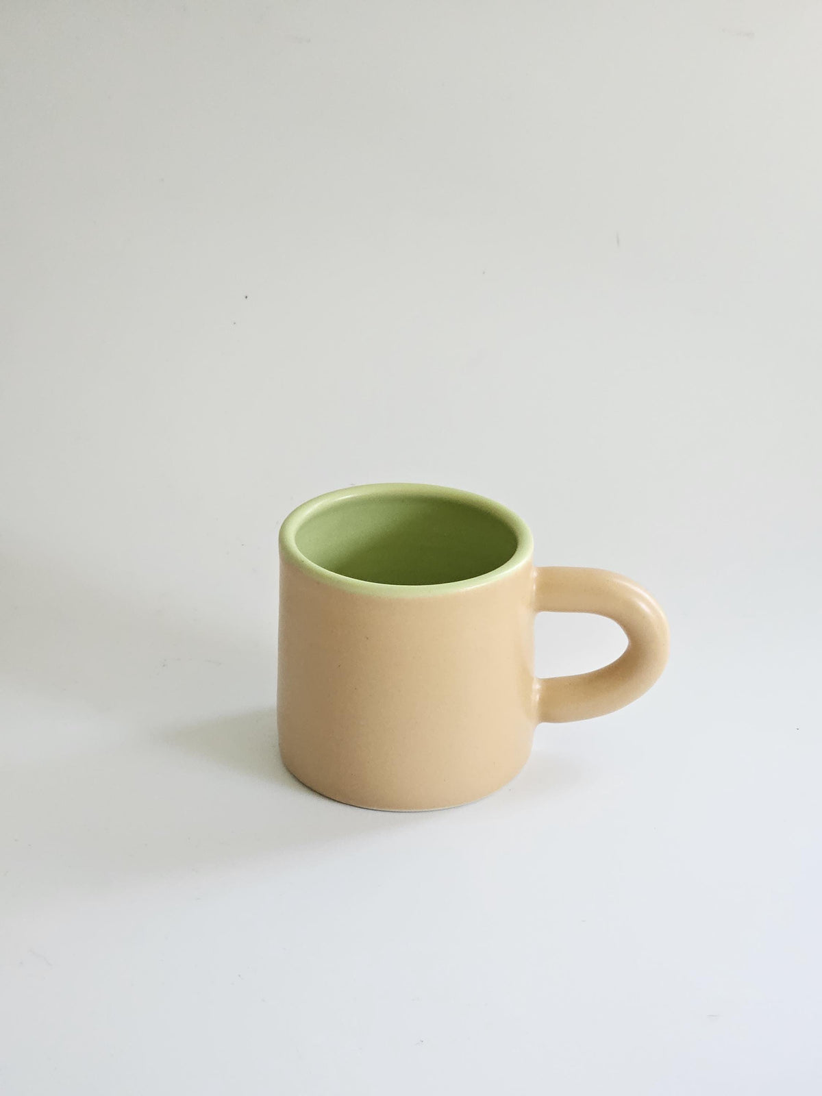 Two-Toned Ceramic Coffee Mug, Handmade Pottery, Color Block Design