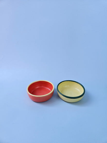 Sauce Bowl with Colorful Rim (Small)