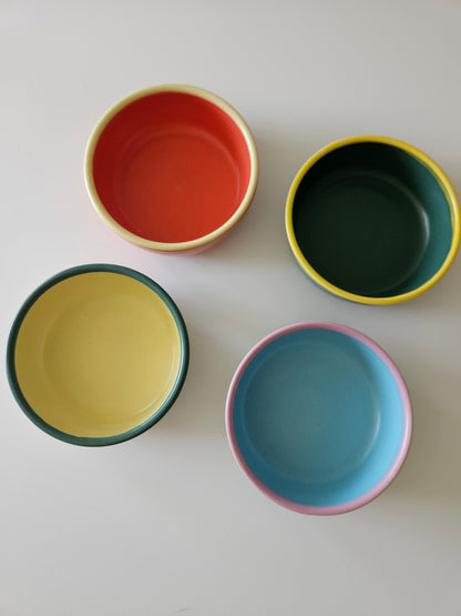 Sauce Bowl with Colorful Rim (Small)