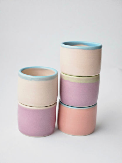 Double Shot Glass with Colorful Rim
