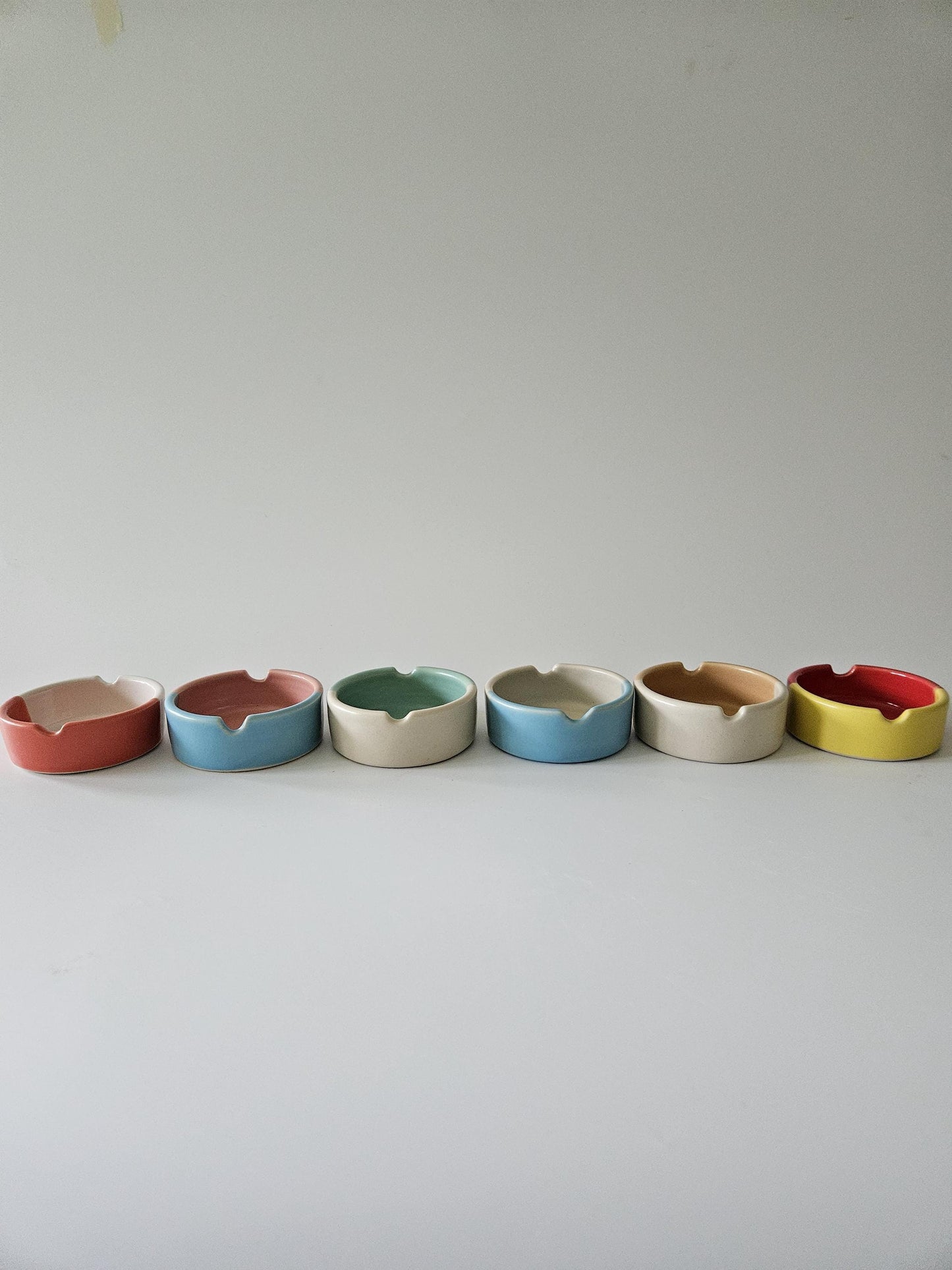 Handmade Color Block Ceramic Ashtray: Two-Tone Glaze (Made to Order)