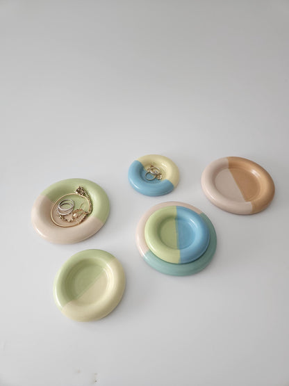 Handmade Ceramic Donut Dish: Chunky Bubble Plate, Ring & Jewelry Holder