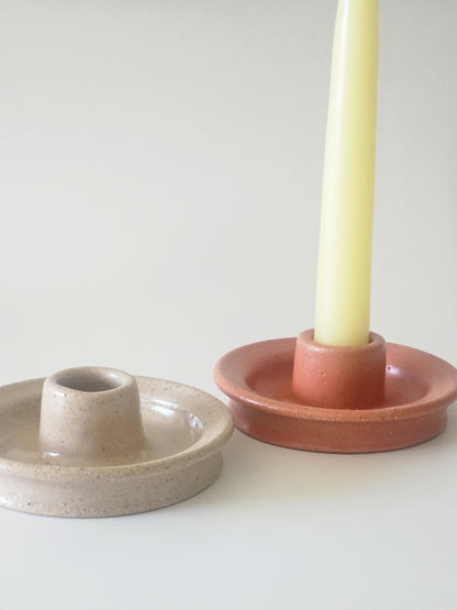 Taper Candle Holder (Ready to Ship) • Handmade Colorful Ceramic • Earthy Rustic Speckled Candlestick