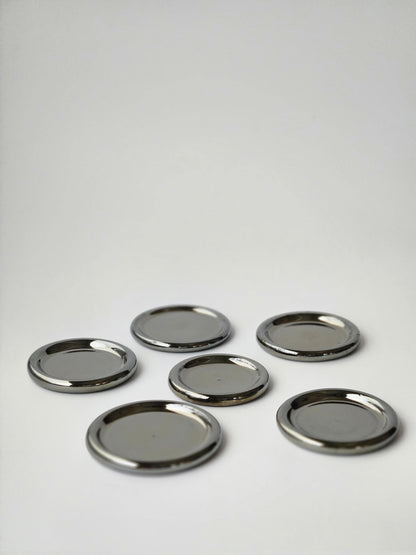 Chrome Ring Dish (Made to Order) • Handmade Wheel Thrown Ceramic • Silver Jewelry Tray