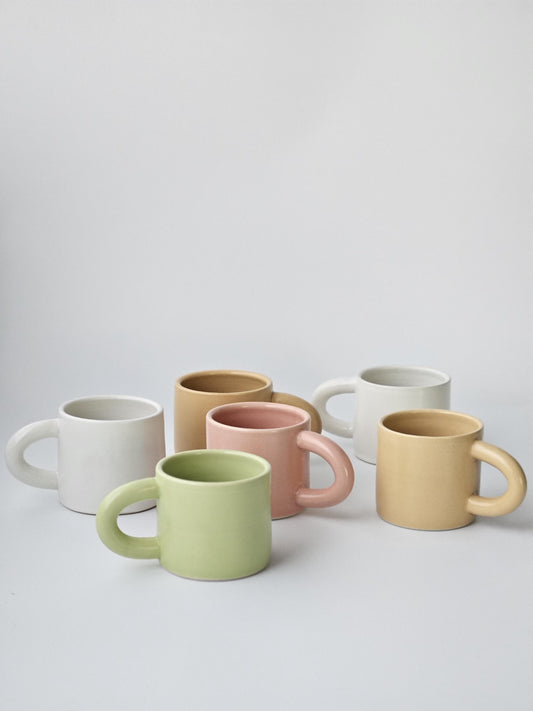 Middle Mug • Handmade Colorful Ceramic • Wheel Thrown Pottery • Chunky Mug