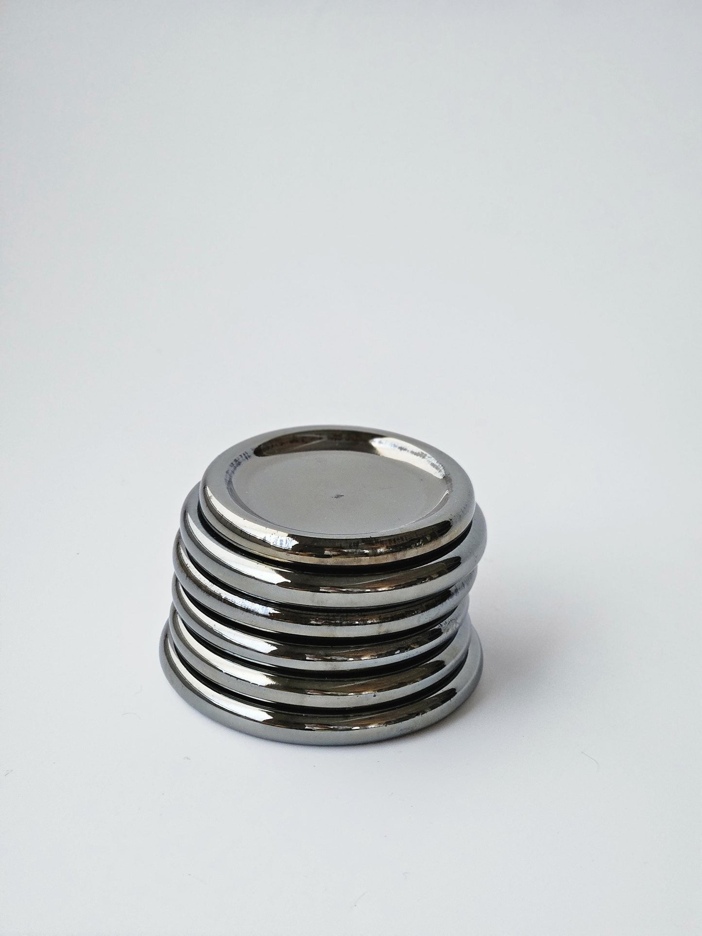 Chrome Ring Dish (Made to Order) • Handmade Wheel Thrown Ceramic • Silver Jewelry Tray