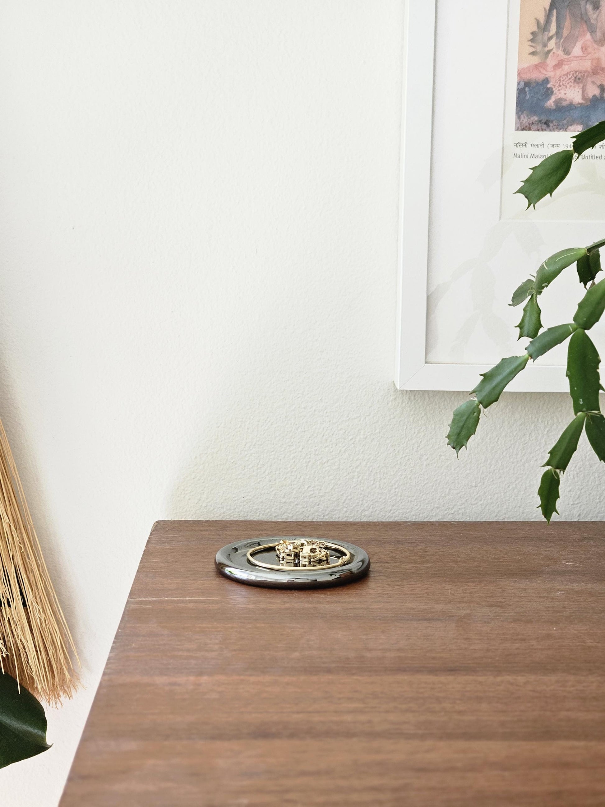 Chrome Ring Dish (Made to Order) • Handmade Wheel Thrown Ceramic • Silver Jewelry Tray