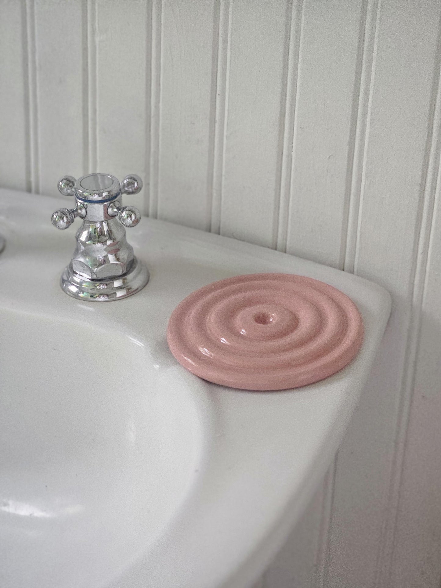 Spiral Soap Dish (Ready to Ship) • Handmade Pottery • Concentric Circle Coaster • Jewelry Dish