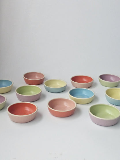 Sauce Bowl, Two-Toned (Made to Order) • Handmade Colorful Ceramic • Small 4" Round Dish