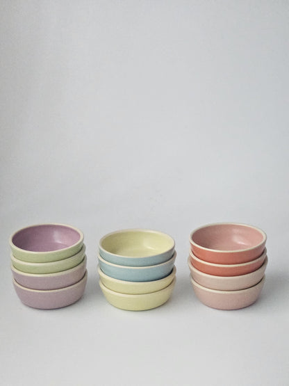 Sauce Bowl, Two-Toned (Made to Order) • Handmade Colorful Ceramic • Small 4" Round Dish