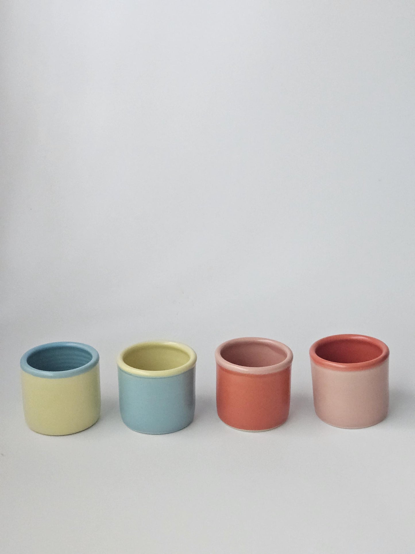 Handmade Colorful Rim Ceramic Cup: Wheel Thrown Pottery