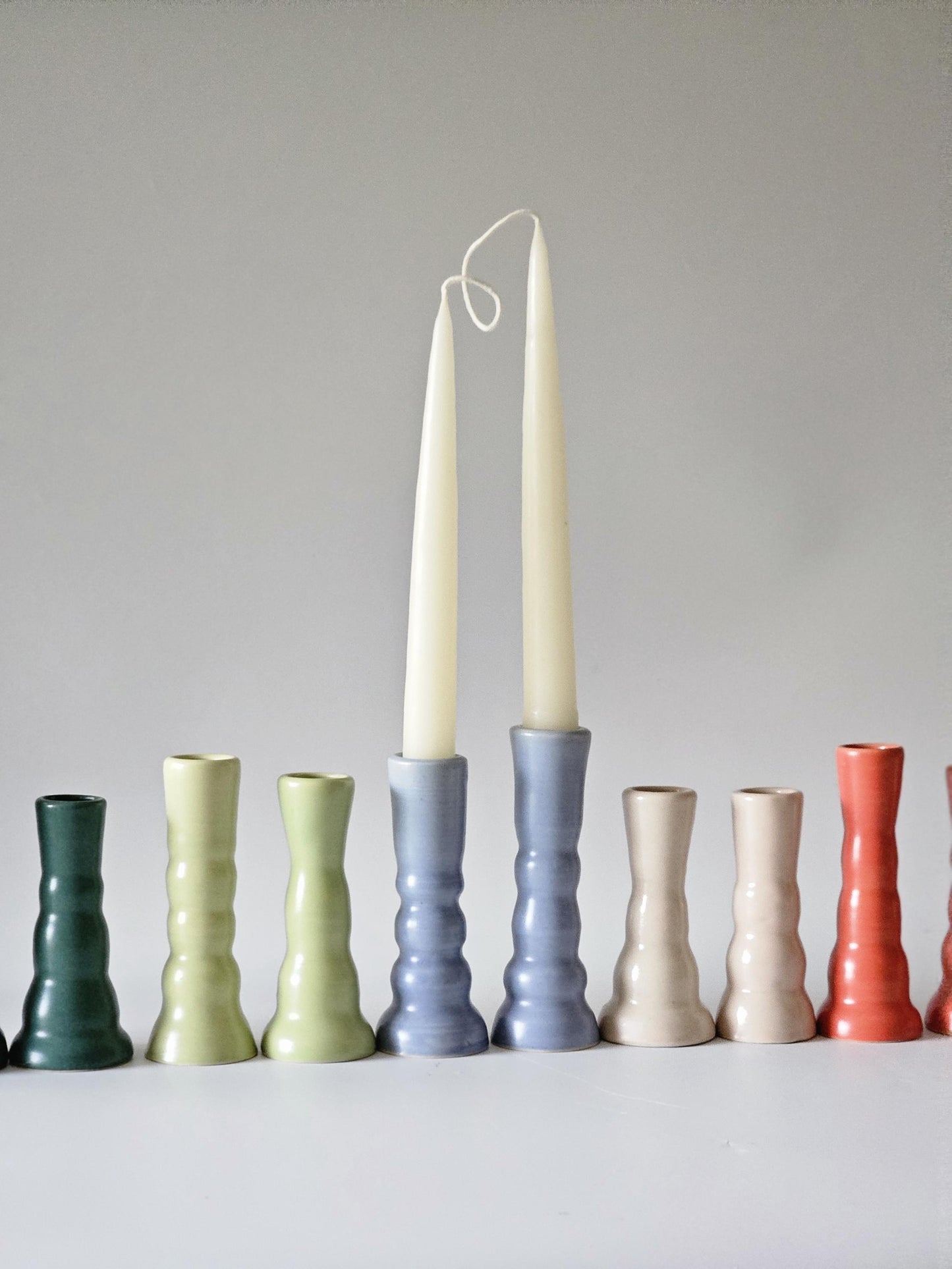 Wiggly Candlestick (Made to Order) • Handmade Colorful Ceramic • Taper Candle Holder