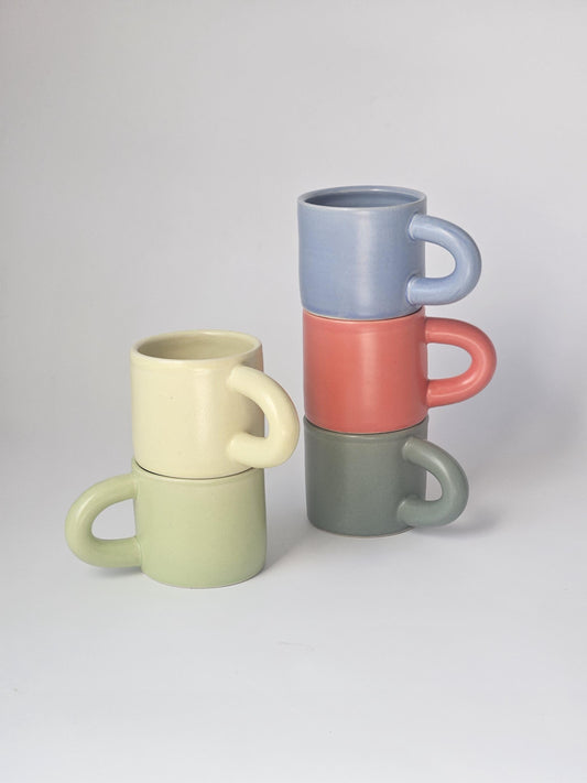 Handmade Chunky Ceramic Mug: Custom Pastel Coffee Mug