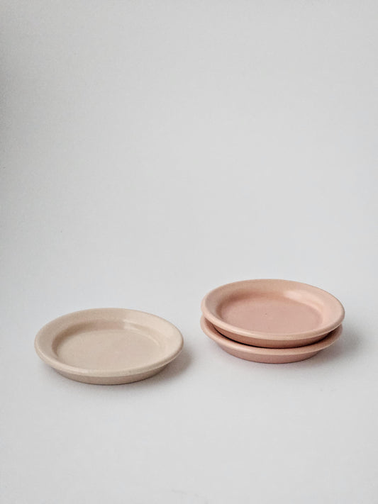 Rimmed Coaster (Ready to Ship) • Handmade Wheel Thrown Ceramic • Pink Peach Colorful Pottery • Stacking Dish Jewelry Ring Plate