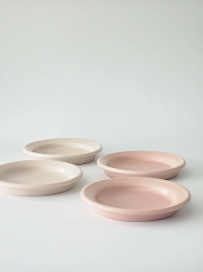 Rimmed Coaster (Ready to Ship) • Handmade Wheel Thrown Ceramic • Pink Peach Colorful Pottery • Stacking Dish Jewelry Ring Plate