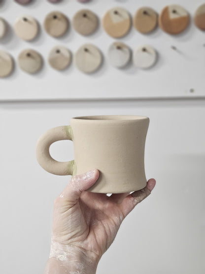 Handmade Ceramic Diner Mug: Retro Chunky Coffee Cup