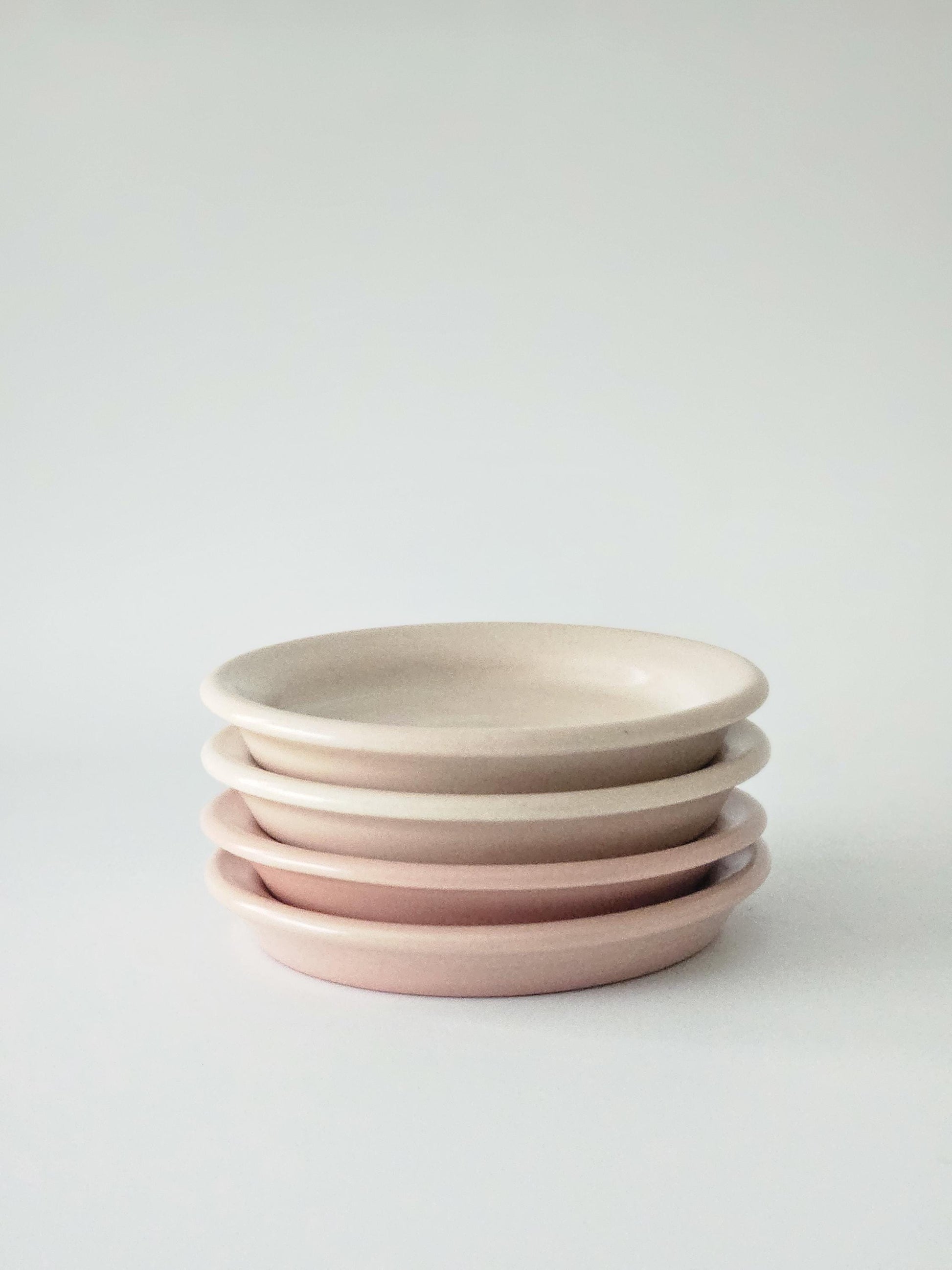 Rimmed Coaster (Ready to Ship) • Handmade Wheel Thrown Ceramic • Pink Peach Colorful Pottery • Stacking Dish Jewelry Ring Plate