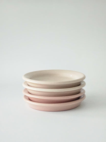 Rimmed Coaster (Ready to Ship) • Handmade Wheel Thrown Ceramic • Pink Peach Colorful Pottery • Stacking Dish Jewelry Ring Plate