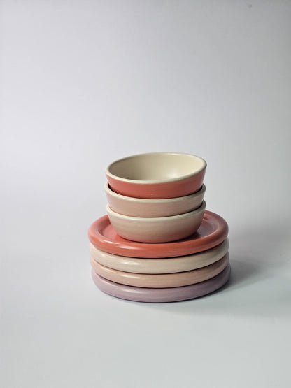 Sauce Bowl, Two-Toned (Made to Order) • Handmade Colorful Ceramic • Small 4" Round Dish