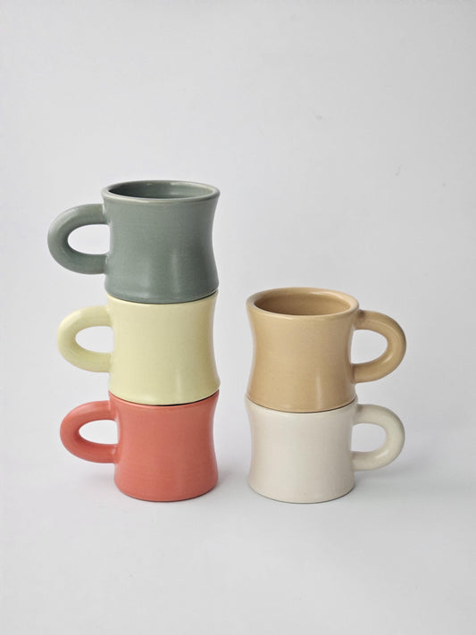 Diner Mug (Ready to Ship) • Handmade Colorful Ceramic • Wheel Thrown Pottery • Coffee Cup • Vintage Retro Chunky Mug