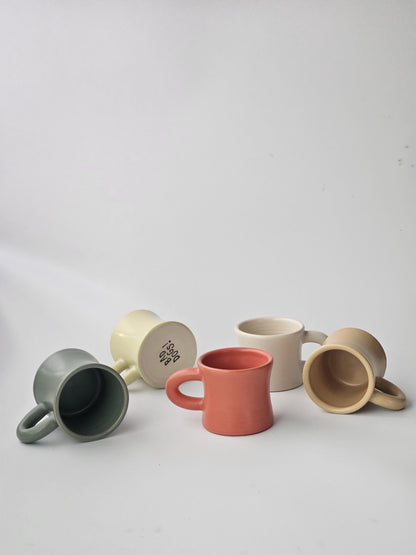 Diner Mug (Ready to Ship) • Handmade Colorful Ceramic • Wheel Thrown Pottery • Coffee Cup • Vintage Retro Chunky Mug