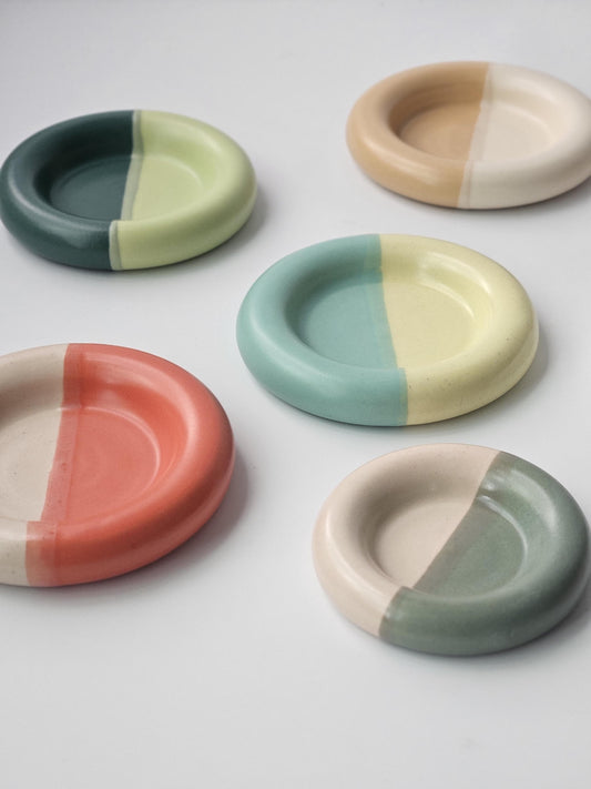 Handmade Ceramic Donut Dish: Chunky Bubble Plate, Ring & Jewelry Holder