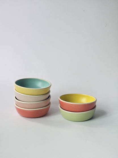 Sauce Bowl, Two-Toned (Made to Order) • Handmade Colorful Ceramic • Small 4" Round Dish