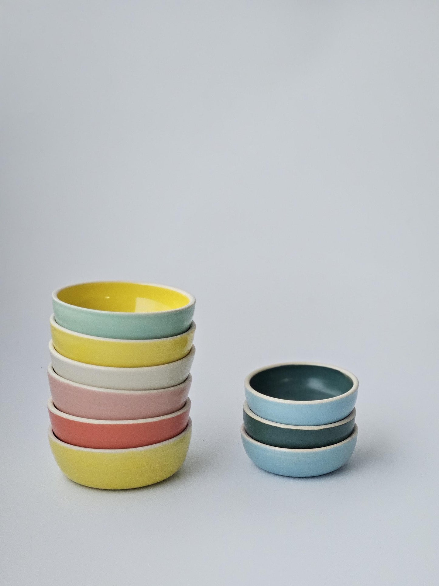 Sauce Bowl, Two-Toned (Made to Order) • Handmade Colorful Ceramic • Small 4" Round Dish